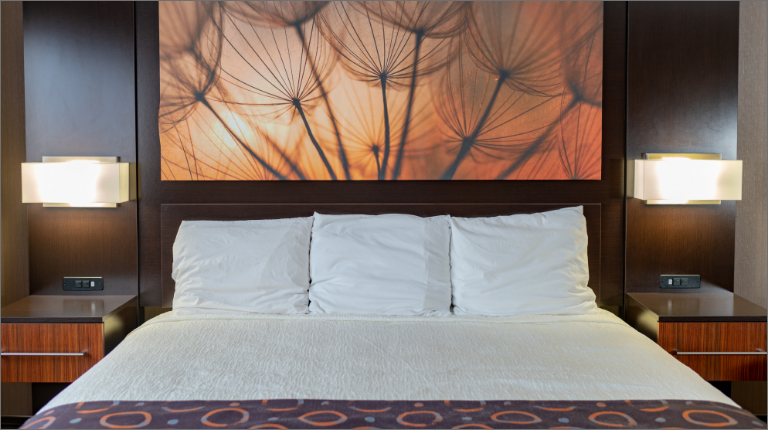 King Sized Bed in a Hotel Room